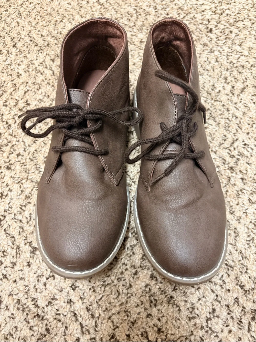 Place Boys Brown Lace-Up Chukka Boots Size 6